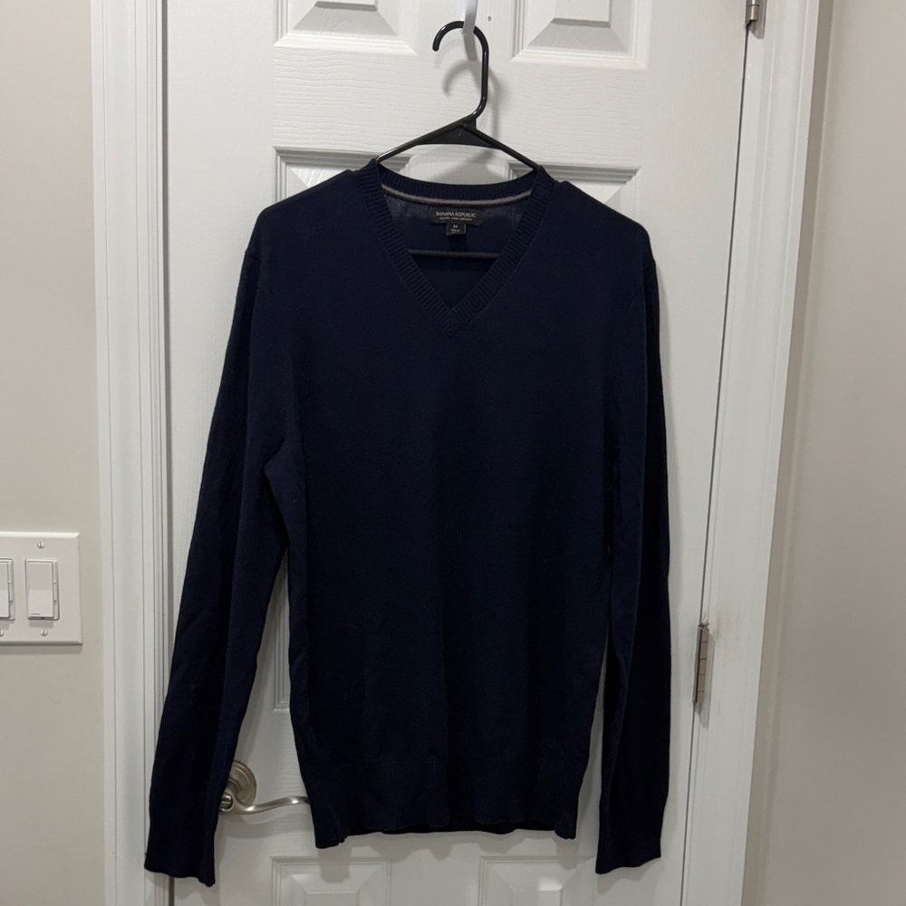 Banana Republic Dark Blue V-Neck Sweater